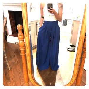 Royal blue flowy pants